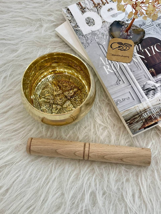 کاسه تبتی طلایی 10 سانت