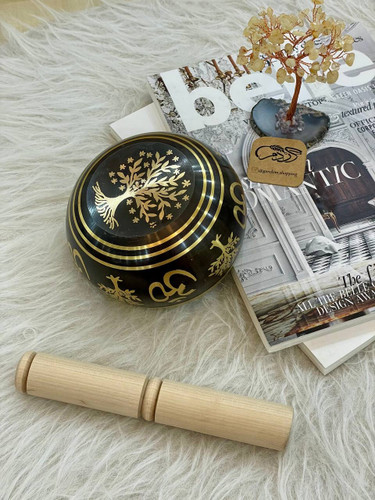 کاسه تبتی مشکی 12 سانت