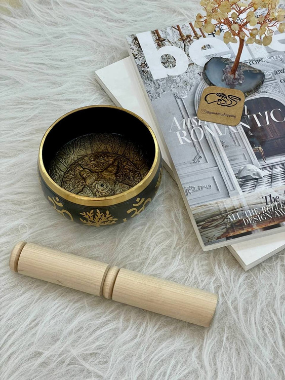 کاسه تبتی مشکی 10 سانت