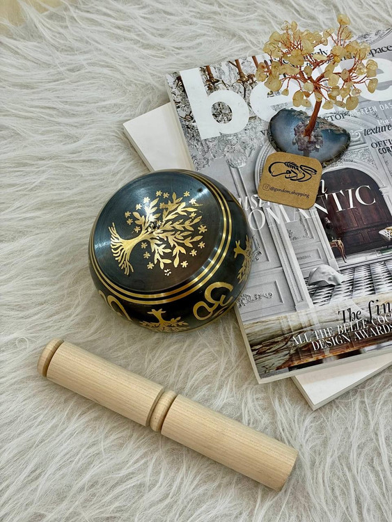 کاسه تبتی مشکی 10 سانت