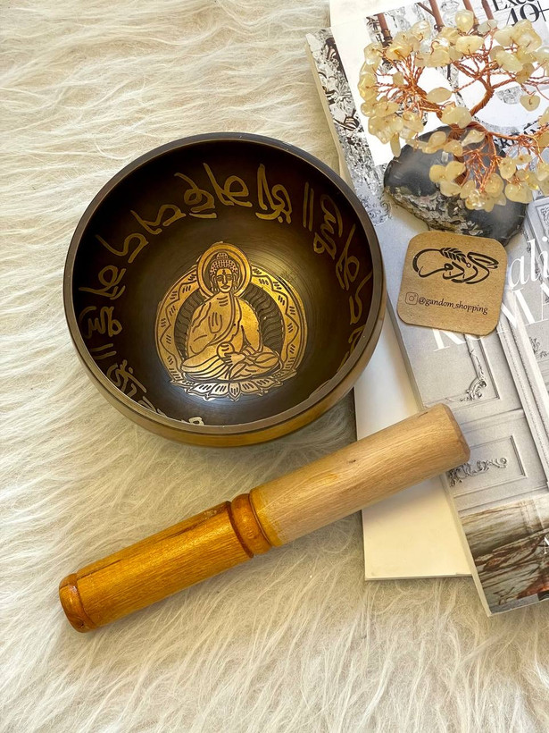 کاسه تبتی نیمه دستساز نپالی 12.5 سانت
